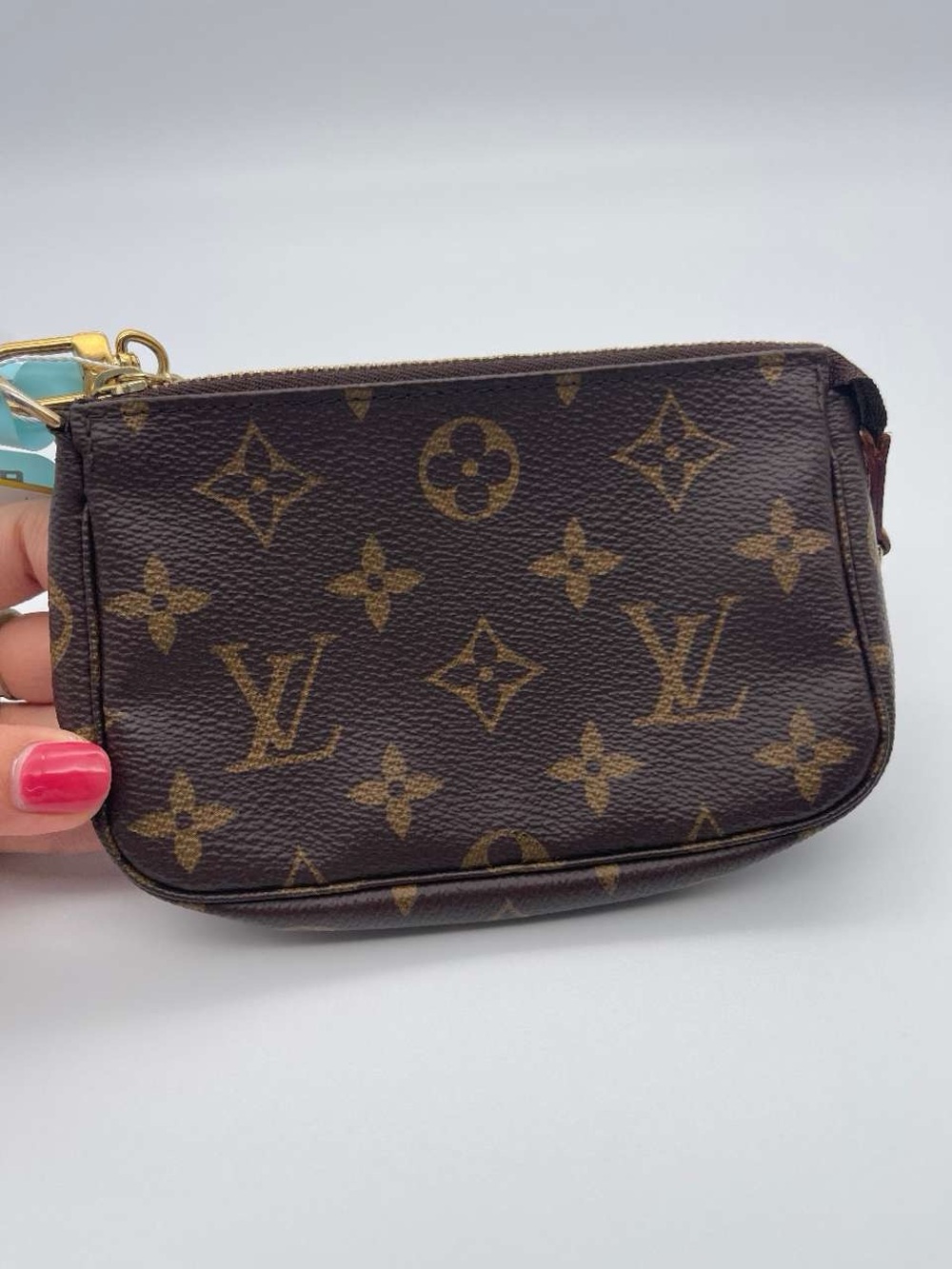 Louis Vuitton Monogram Canvas Mini Wristlet in Brown